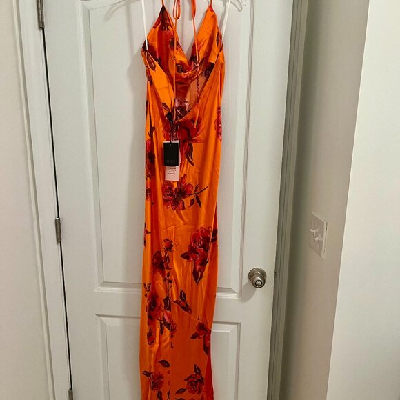 NBD Nicolette Gown in Orange Floral - Picture 4 of 5